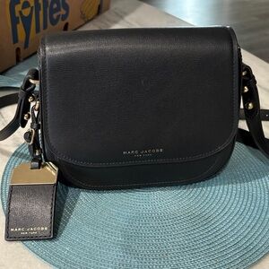 Marc Jacobs Black Crossbody Bag with Gold Accents